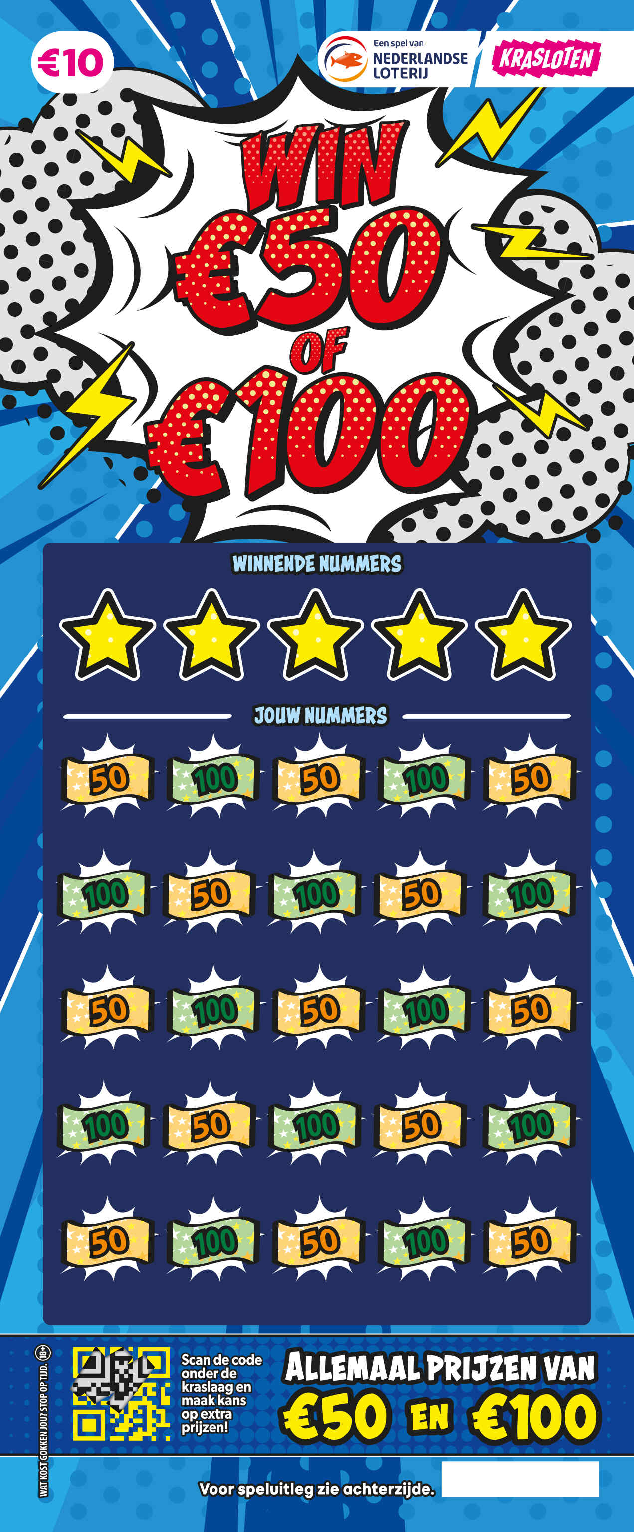 Win 50 of 100 Kraslot