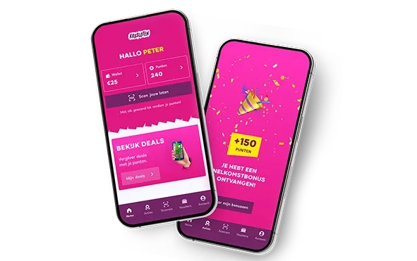 Krasloten app schermen