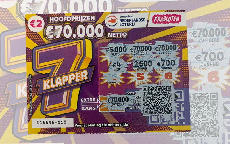 Op dit Kraslot viel een Hoofdprijs